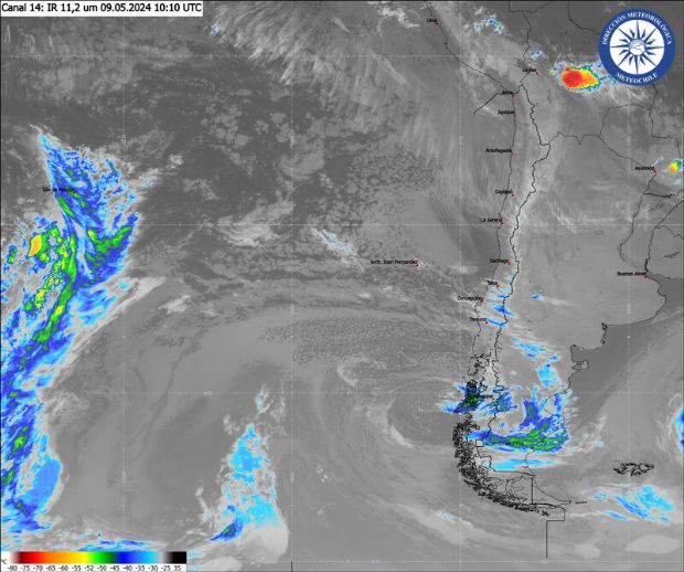 El tiempo en Chile según última imagen satelital de la región